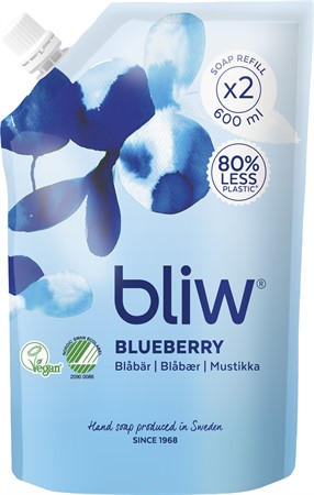 Bliw Tvål Blåbär Refill 8x600ml